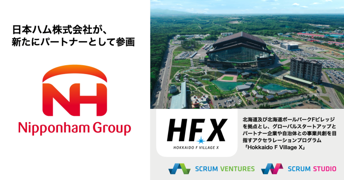 新たにパートナーとして日本ハム株式会社が参画、北海道を舞台に世界中のスタートアップと事業共創を行う「Hokkaido F Village X（HFX）」